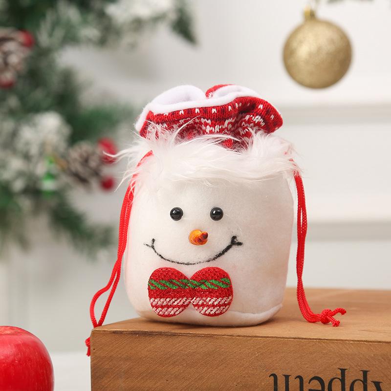 New Christmas decorations Christmas cute old man snowman deer apple bag children's gift bag velvet peace fruit bag