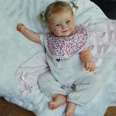 Maddie – poupée nouveau-né de grande taille, corps en tissu de 60cm, corps entièrement en vinyle, fait à la main, couleur exquise, Simulation de peau 3D, poupées pour enfants