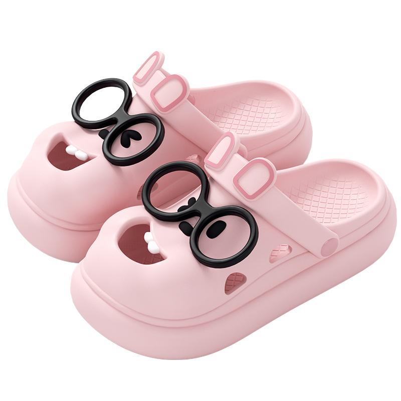 Мультяшные женские клоги Обувь для пляжа EVA Толстая подошва Сандалии Милые Удобные Клоги 35-36 розовый