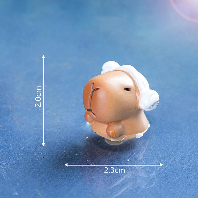 Cartoon Cute Capybara Miniature Figurines Creative Fashion Mini Animals Figurine Kawaii Diy Home Decoration Accessories Gifts