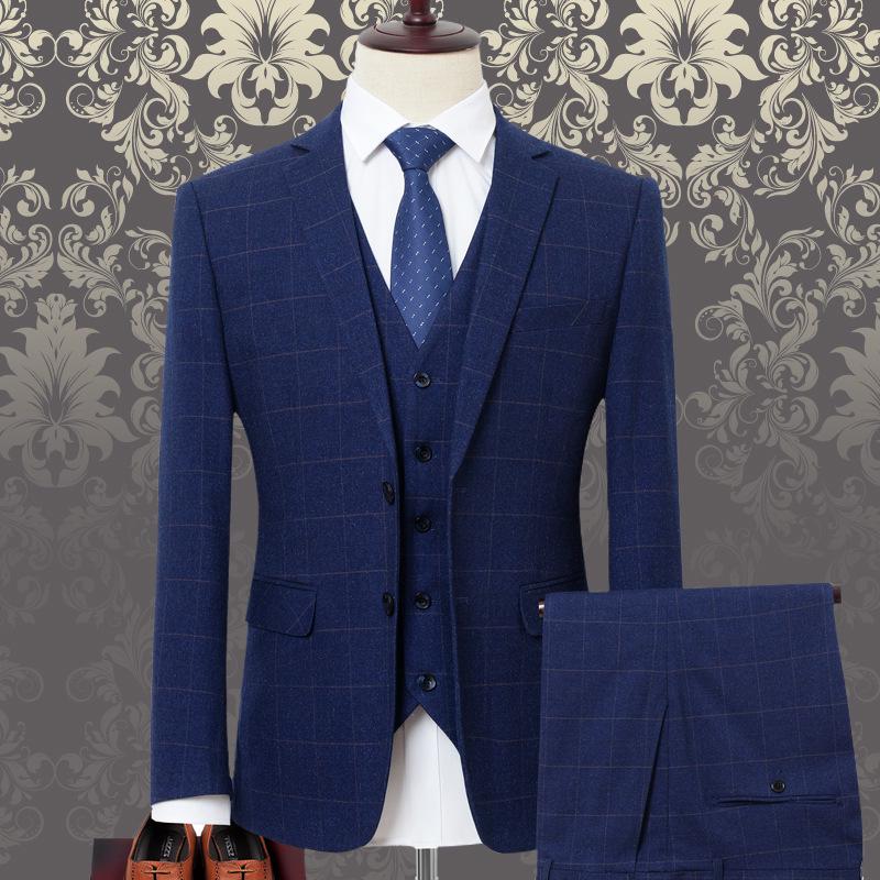 Men's Plus Size Plaid Suit Set for Weddings & Casual Events