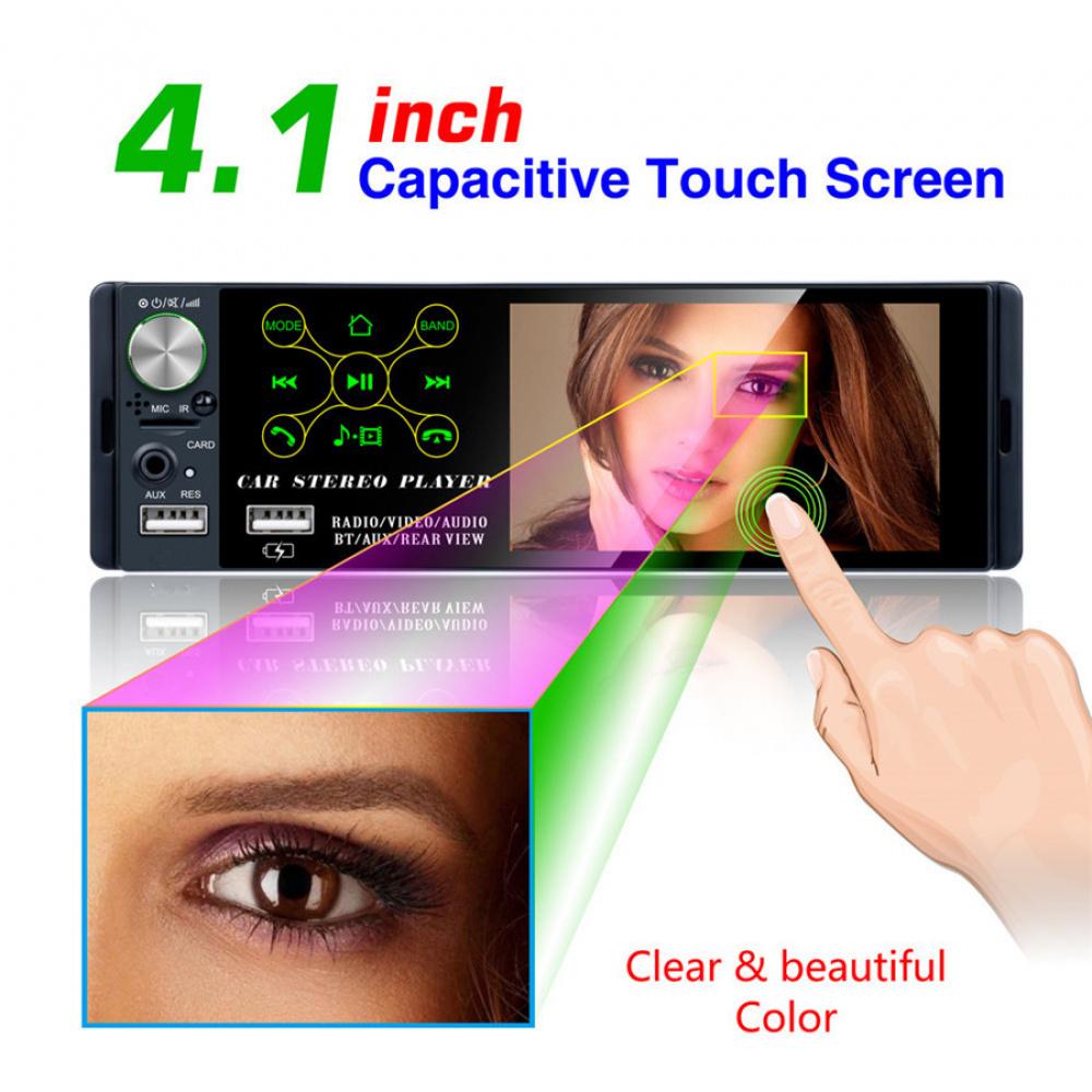 1 Dincar 4.1" Touchscreen Mp5 Radio Player Audio Am Fm Radio Bluetooth W/ Camera