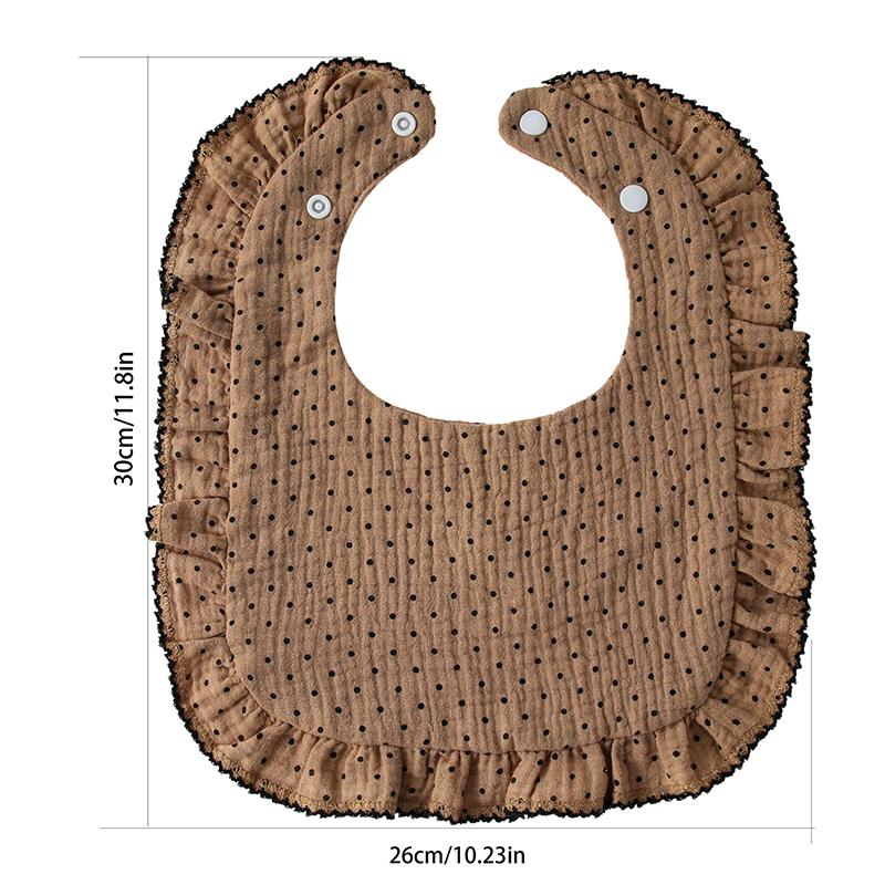 Baby Bibs Organic Cotton Muslin Scarf Burp Cloths Ruffle Floral Gauze Water Absorb Bandana for Newborn Accessories Feeding Kids