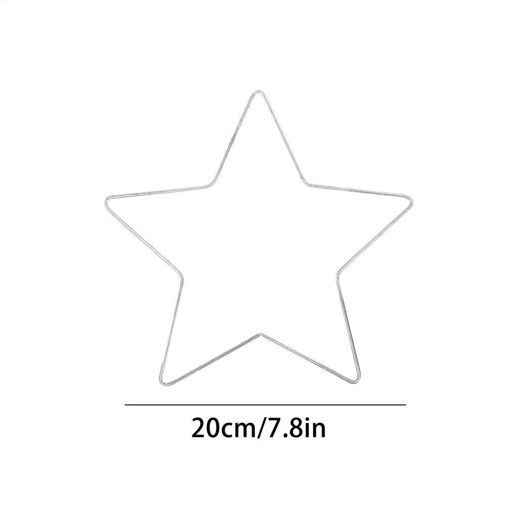 Wire Wreath Frames 5-pieces Star-Shaped Metal Frame 20cm Christmas Wreath Forms for Home Office Living Room Bedroom Window Door