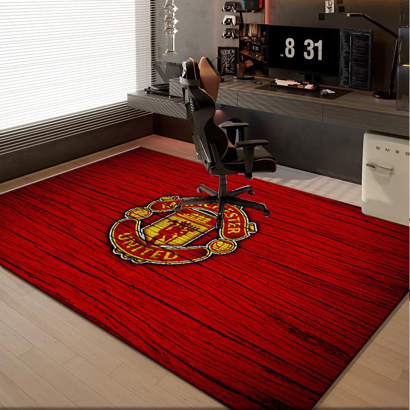 1PC rug Football Manchester Crest Carpet, Chair Rug,Area Rug for Office Bedroom living rooms bedroom, Doormat decor Christmas fan gifts