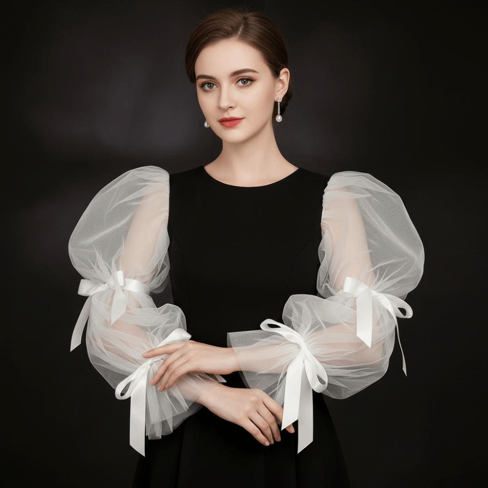 Ruffled Bubble Sleeves Fairy Sleeves Party Sleeves Elegant Bridal Evening Sleeves  Photo Props