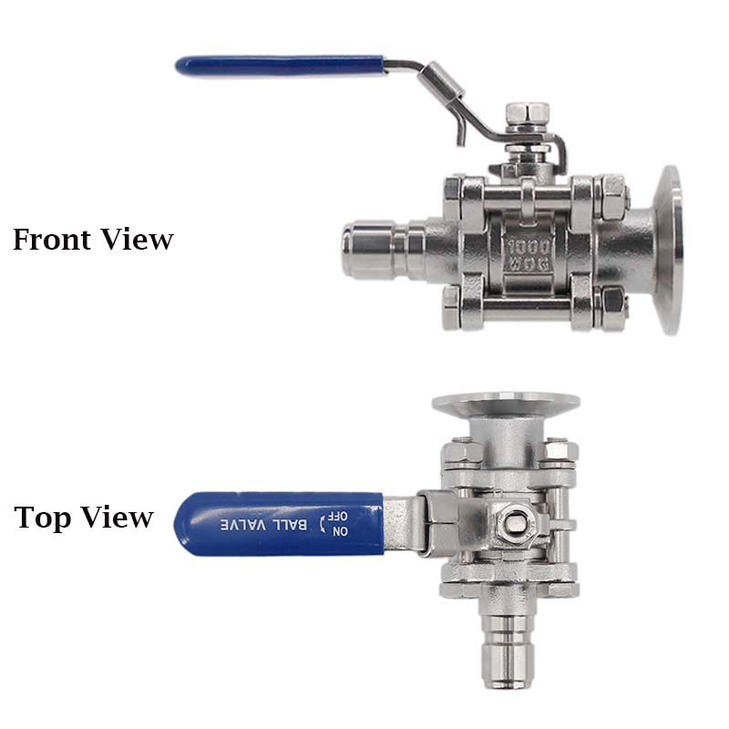 Brewer Built Full Port Ball Valve 1.5 Inch Tri Clamp x Male Quick Disconnect Stainless Steel 304 Homebrew Brew Kettle Spigot