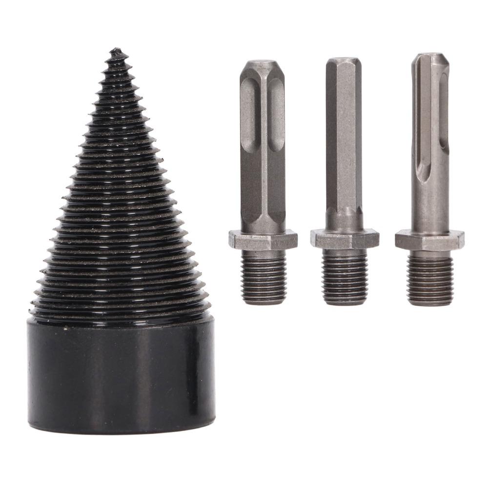 4pcs Heavy Duty Detachable Log Splitter Bit Hex Shank Firewood Drill Bit Family Heating