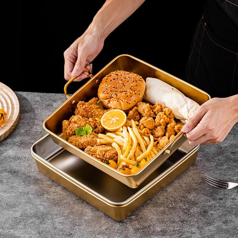 UOSUUOSU Stainless Steel Square Snack & BBQ Tray