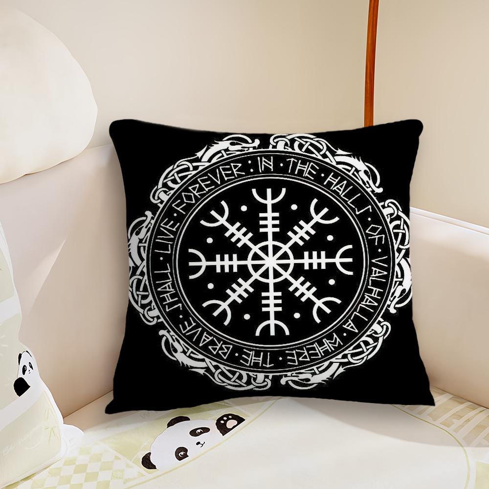 Fashion Luxury V-Viking Amulet Pillow Case Living Room Sofa Cushion Cover Suitable For Home Bedroom Room Decoration
