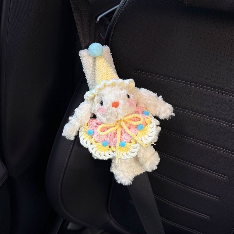 High Grade Cute Rabbit Car Seat Belt Shoulder Protector Women's Wear Resistant Clothing Auto Seat Belt Accessories