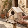 Parrot Mating Box Wood Bird House Hanging Bird Feeder House Bird Nest  Patio Decorative