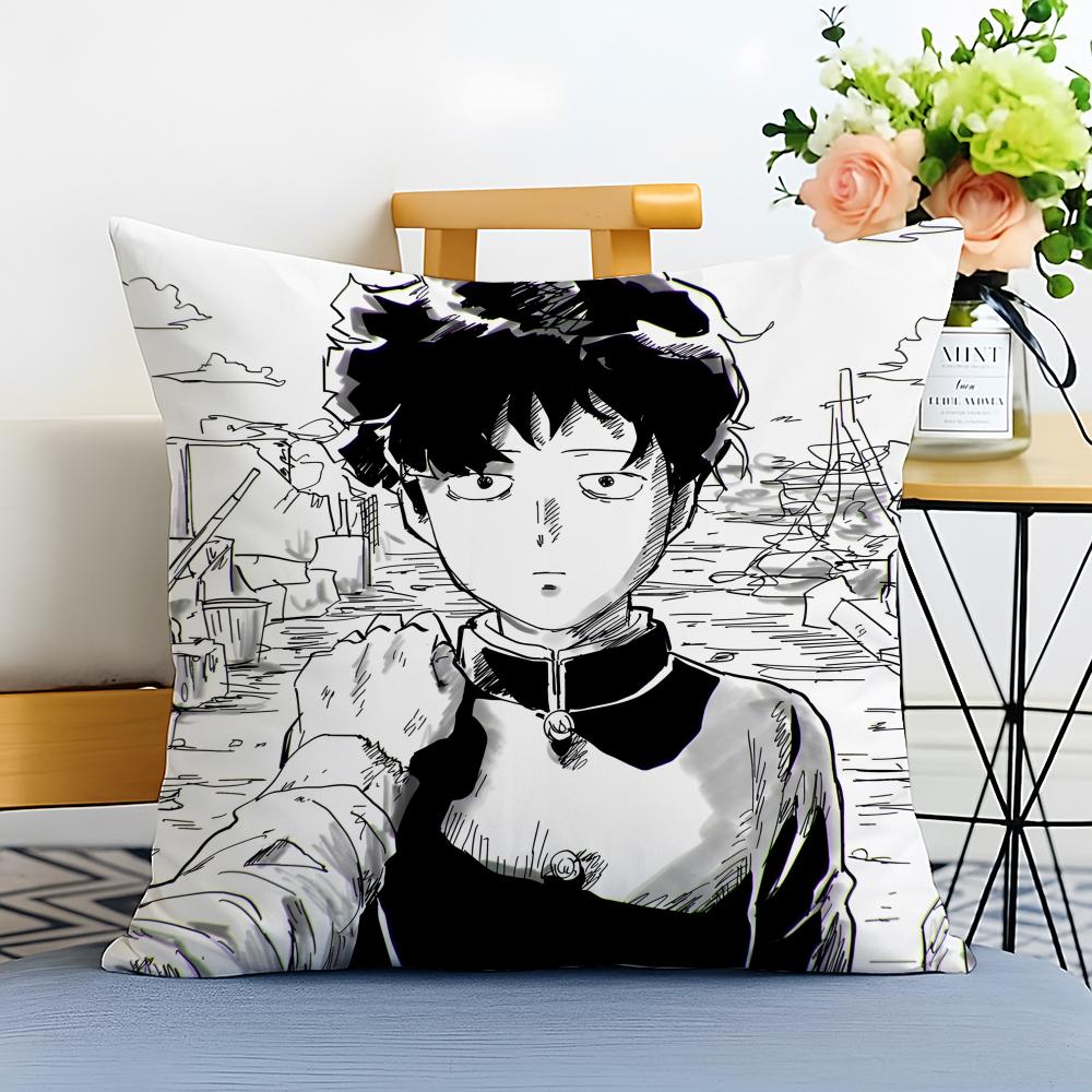 MMob Psycho Cushion Cover Washable Linen Pillowcase Soft for Sofa Bed Cozy Home Room Decor