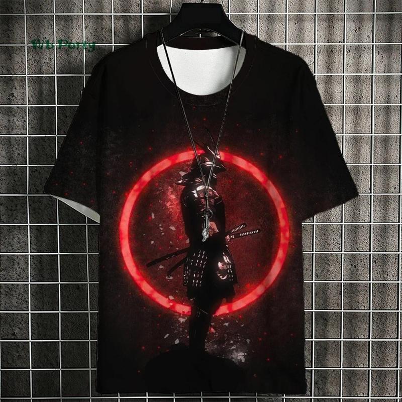 Japanese Samurai Pattern Men's T-Shirt 3D Print Short Sleeve T-Shirt Oversized Harajuku Top Summer Men's Casual Clothing