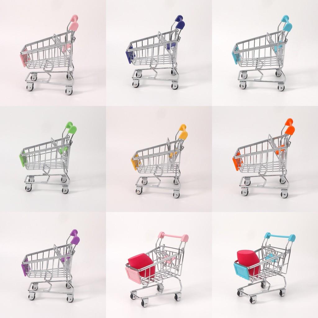 Small Toy Metal Shopping Cart Interactive Features For Kids Role Games Playing