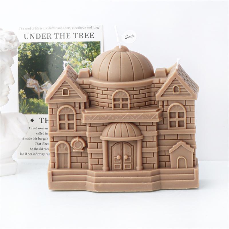 15cm European style castle candle silicone mold house building cake chocolate silicone mold soap mold castle resin gypsum mold