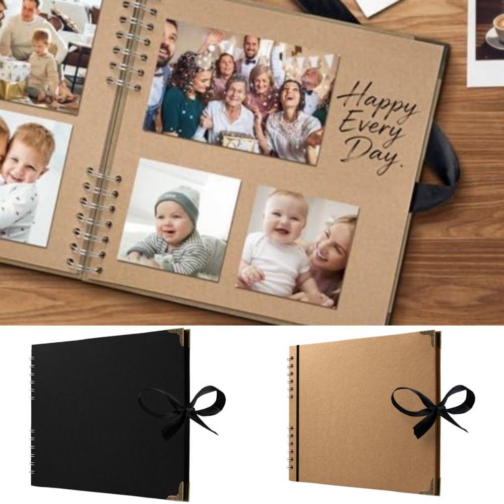 Kraftpapier Fotoalbum 8x8 Zoll Erinnerungsbuch Neues Hardcover-Album für Hochzeitsfeier