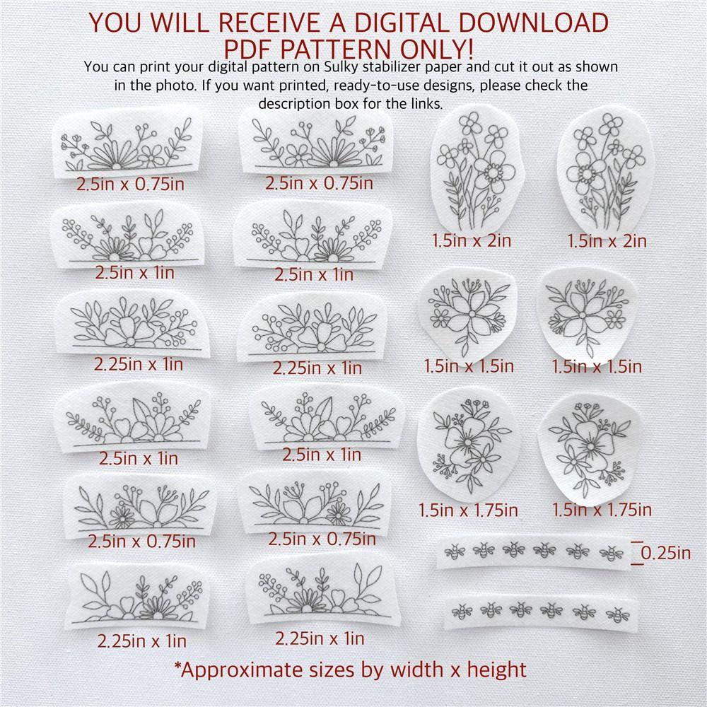 Flowers and Ocean Embroidery Pattern Stitching Embroidery Paper  Sewing Lovers