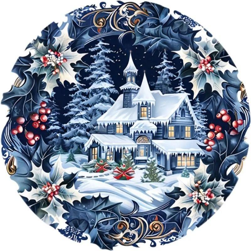 Hexenbesen Halloween Schild, Runde Aluminium Wandplakette 20x20cm