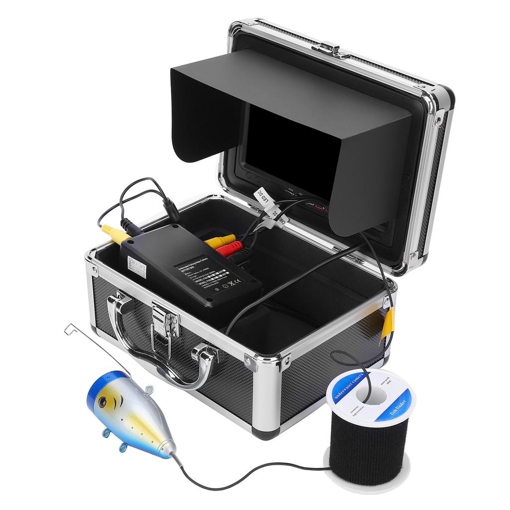 7in Underwater Fishing Camera 1000TVL 30 LEDs IP68 Waterproof Color Monitor 100‑240V