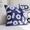 Simple Blue Sofa Pillowcase Cojines 45X45 Decoration Living Room Throw Pillow Cover Jacquard Embroidery Headboard Cushion Covers
