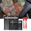 2pcs PTFE Coated BBQ Mesh Grill Bag with Silicone Brush Barbecue Outdoor Picnic Tools