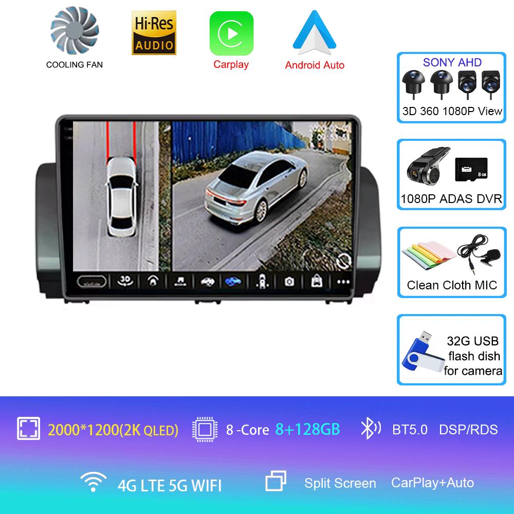 For Renault Sandero 2021 Car Radio Stereo Multimedia Video Player Navigation GPS CarPlay SWC 9" IPS DSP WIFI BT Android 14 Auto