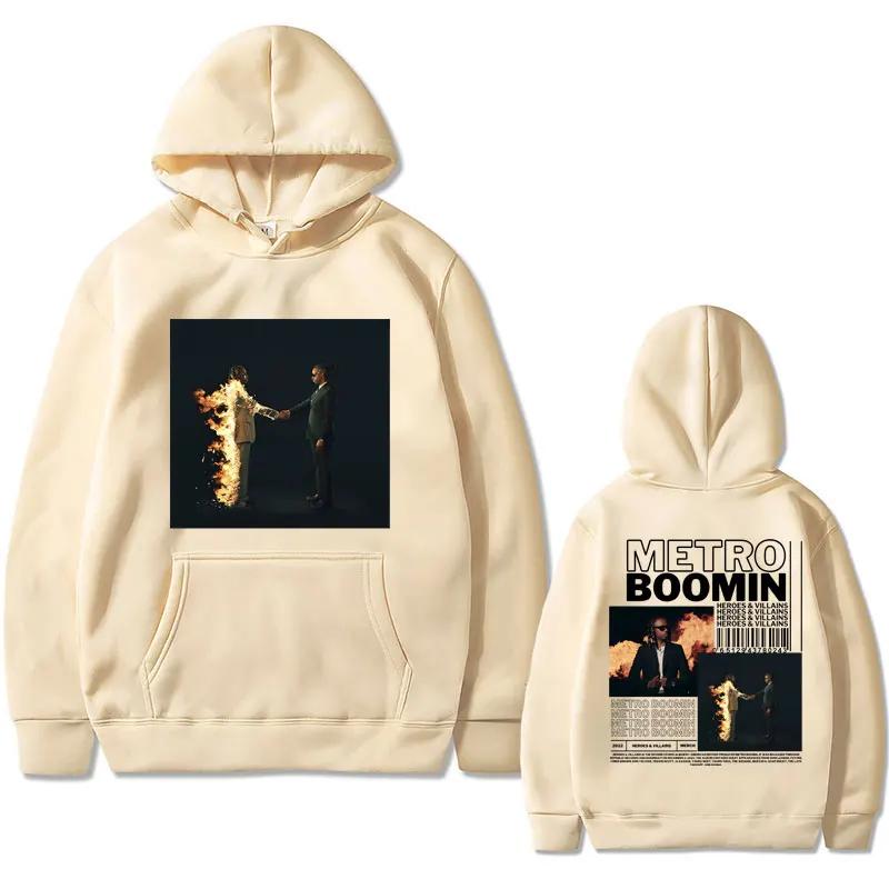 Rapper Metro Boomin Heroes & Villains Music Album Print Hoodie Men Hip Hop Oversized Sweatshirts Male Vintage Hoodies Streetwear