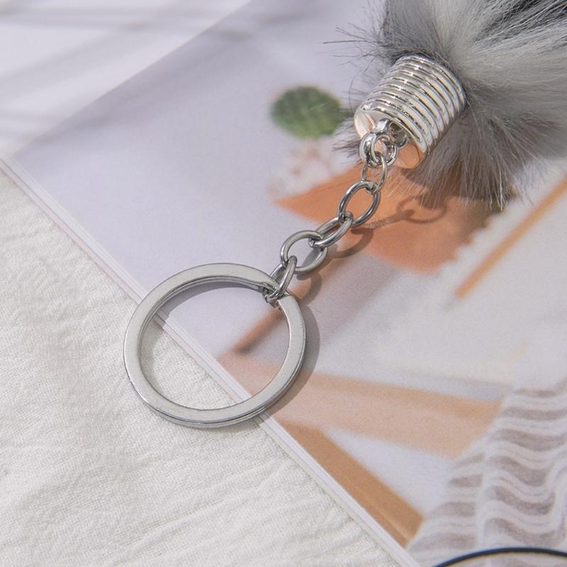 5.9Inch Long Tail Keychain for Key Holder Plush Tail Charm Key Holder Keyring Pendant Decorations Purse Bag Charm