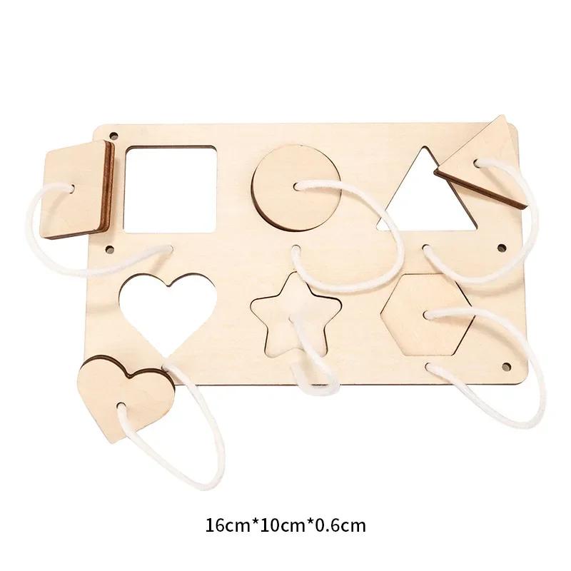 Dřevěná DIY aktivní deska pro děti Montessori odemykací západka dveří párovací puzzle Hračky pro rané vzdělávání a rozvoj dovedností pro děti