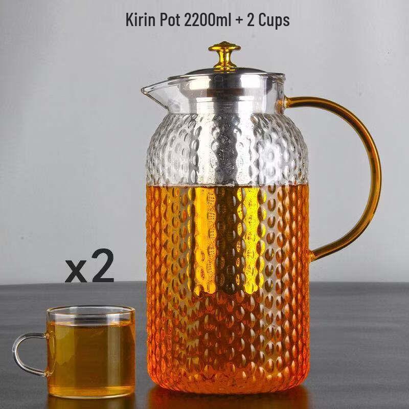 ZISIZ Extra Large Heat-Resistant Thick Glass Teapot