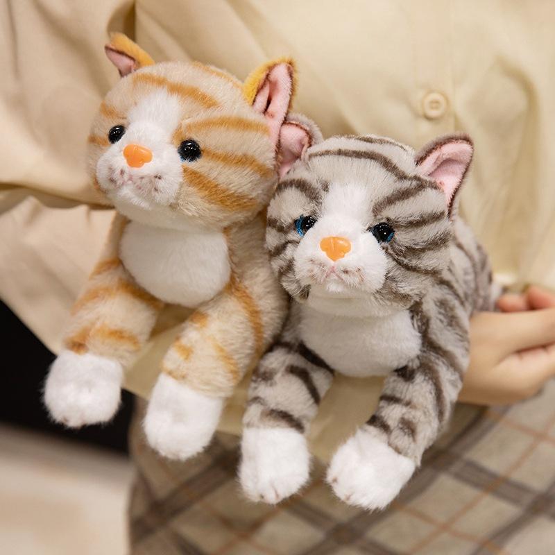 Cartoon Striped Kitten Doll Plush Toy Cat Doll Girl Soothing Rag Doll Birthday Gift