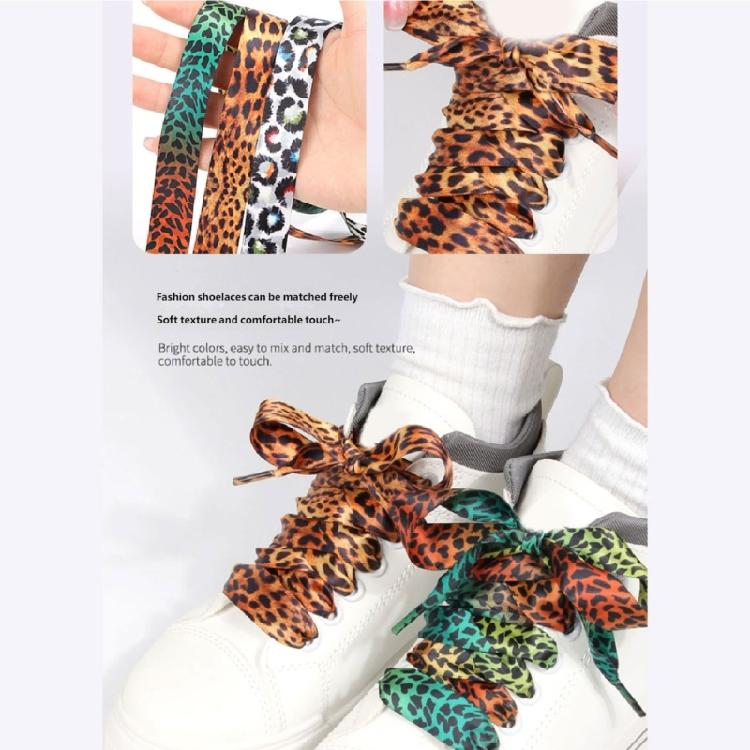 Leopards Print Tie Dye Shoe Laces for Canvas Shoe Strong Polyester Materials for Everyday Reliability