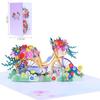 Fresh Style Bicycle 3D Pop-up Greeting Card with Flowers