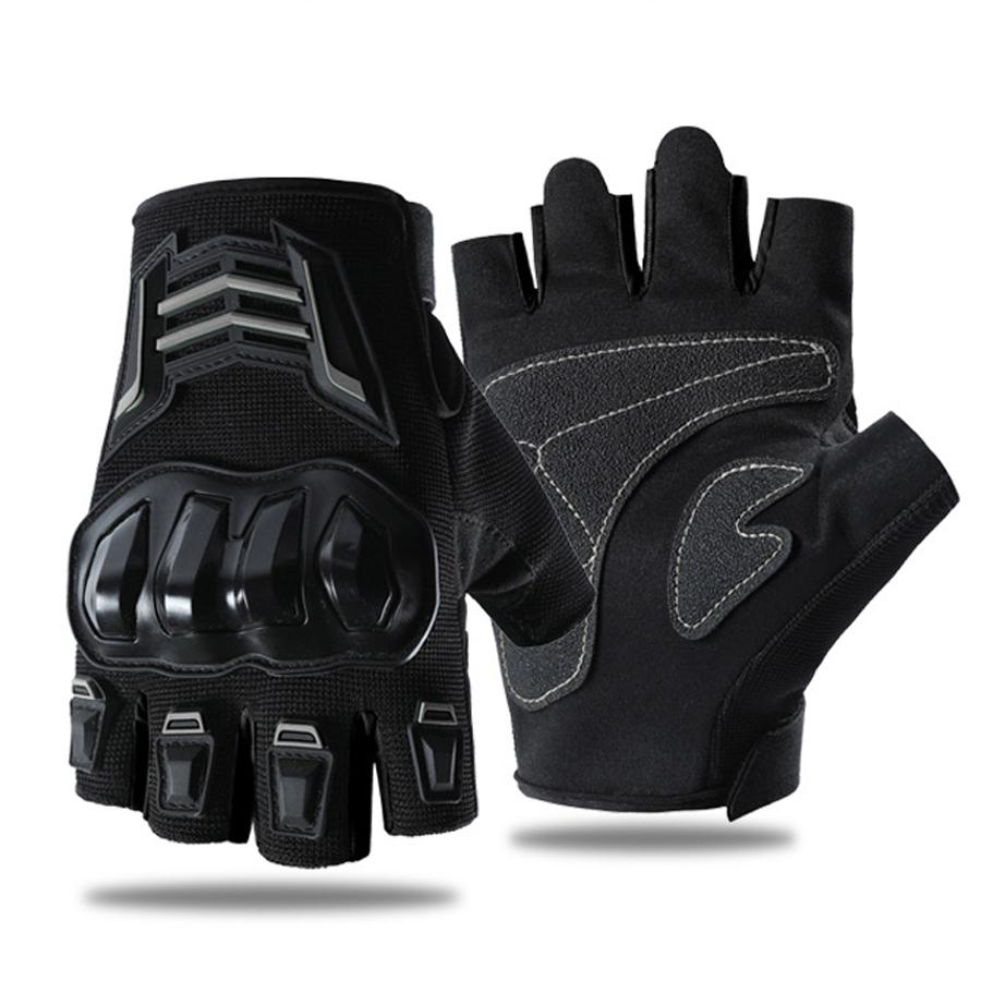 Motorrad Halb-Finger-Handschuhe Atmungsaktiv Anti-Rutsch Verschleißfest Fahrradhandschuhe Unisex Langlebig Handschutz Fingerlose Handschuhe