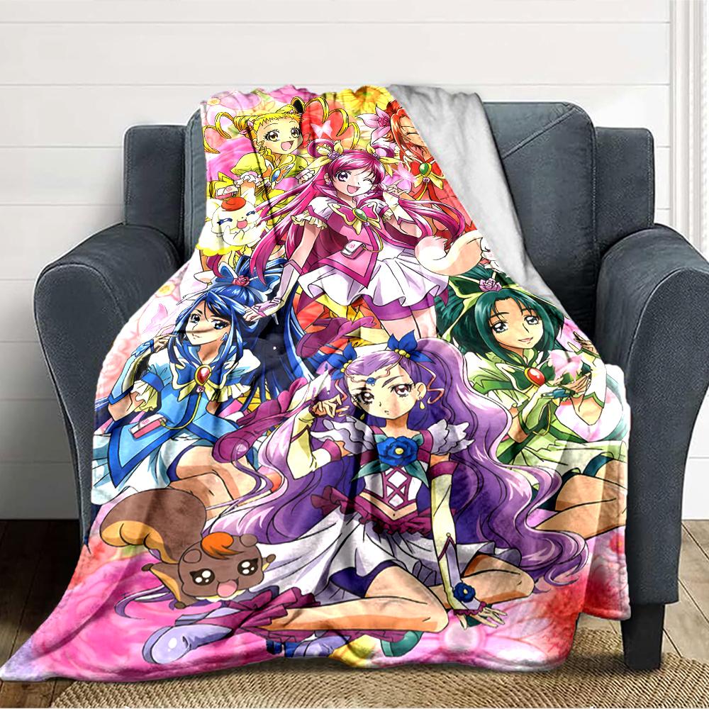 1pc Pretty Cure2 Blanket, Gift, for Men and Women, Soft Blanket, Good for Sofa Bed Couch Travel, Lightweight Flannel Blanket