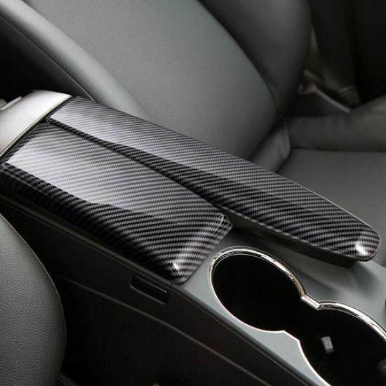 Luxury ABS Carbon Fiber Style Car Interior Armrest Storage Cover For Benz E W212