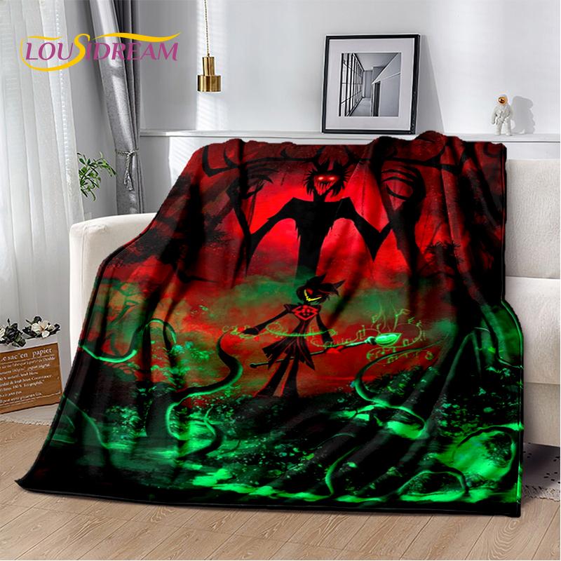 2025 H-Hazbin Hotel Charlie Kreskówkowy Miękki Koc, Miękki Koc Rzutowy do Domu Sypialni Łóżka Sofy Pikniku Podróży Pokrowiec Prezent dla Dziecka