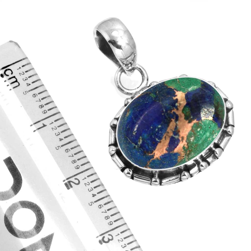 Přívěsek ze stříbra ryzosti 925 Dámský Drahokam Ručně vyráběné šperky Vánoční dárek Amazonit Angelit Modrý opál Botswanský achát Mohavský azurit Chrysokola