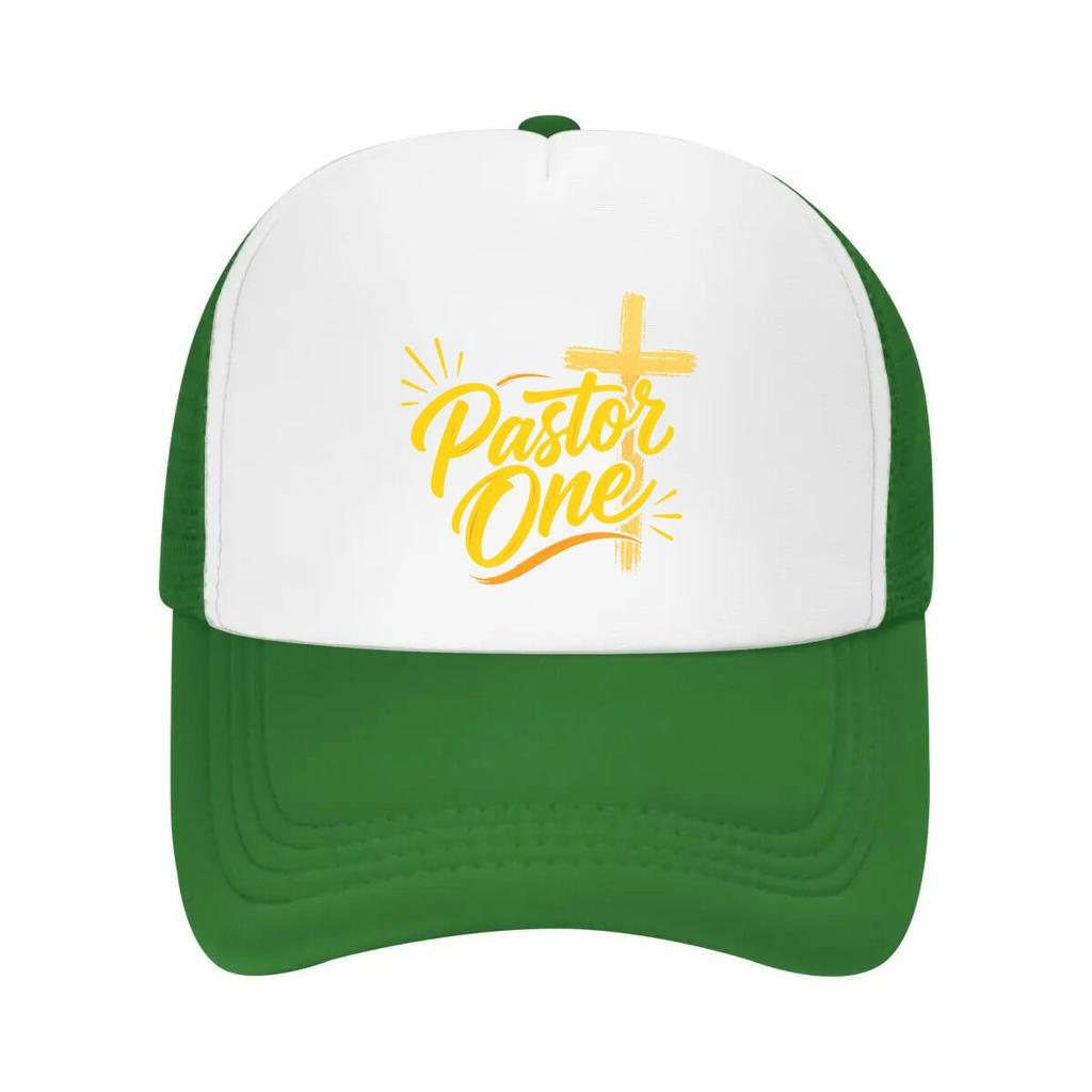 Pastor Faith Cross Lettering Design Mesh Baseball Cap Casual Hat Outdoor For Womens Unisex FeUnisex