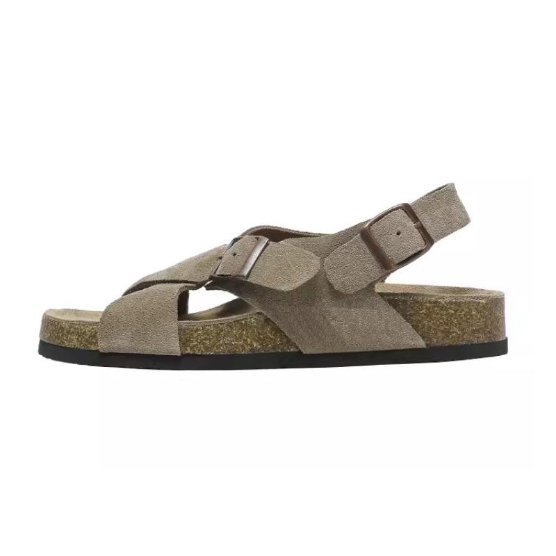 2024 2024 Women's Suede Mules Slippers Women Clogs Cork Insole Sandals with Arch Support Outdoor Beach Slides Summer Women Shoes