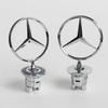 AABGS1 1pcs 44mm For Mercedes Benz W203 W204 W205 W206 W212 W213 W222 W223 Car Logo Front Hood Emblem 3D Metal Blue Chrome Star Bonnet