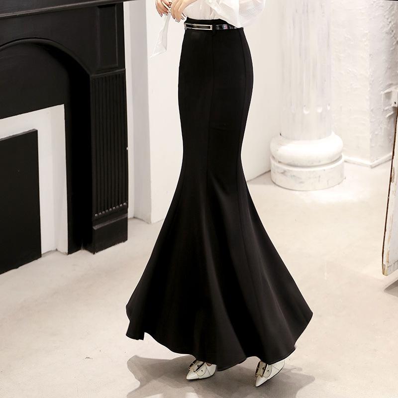 Women's Fishtail Skirt Skirt Autumn New Slim Bag Hip High Waist Skirt Casual Ruffle Skirt