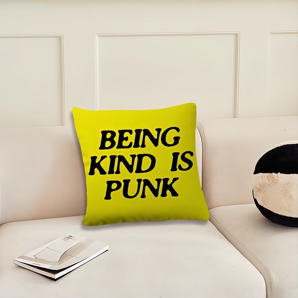 Being Kind is Punk cushion cover Pillow Cover Decoration Room Home Sofa living Office Car Nordic Simplicity