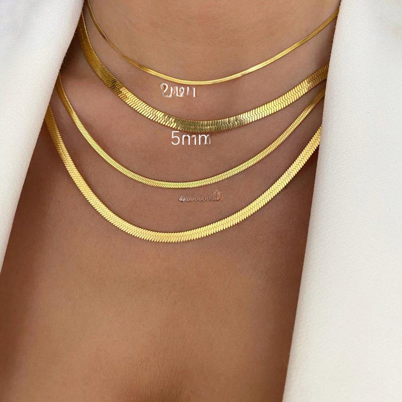 Trendy Double-Layer Snake & Blade Chain Necklace for Women