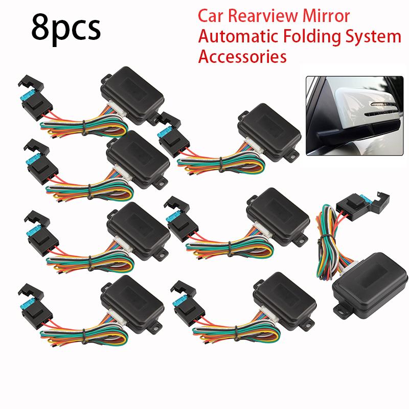1-8 ks Inteligentní automatický systém skládání zpětných zrcátek auta Zrcátka pro couvání Auto Boční zrcátka Skládací sada Moduly Autopříslušenství