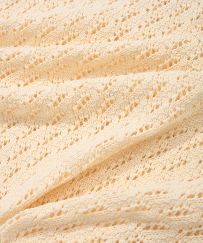 COVERNAT Small Authentic Crochet Collar Half Knit Cream