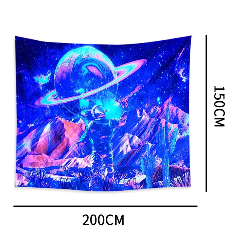 УФ-флуоресцентный гобелен с принтом астронавта и планеты — фото 11