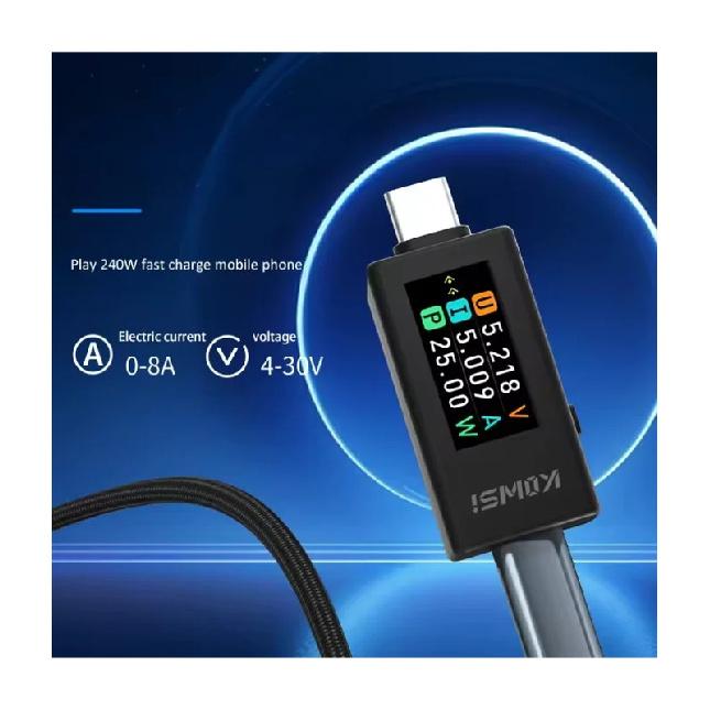 NEUER Typ-C-Tester 4-30V 0-8A Strom-Spannungs-Monitor Schnelllade-Spannungsmessgerät Leistungsmesser mit Ausschalt-Speicherung