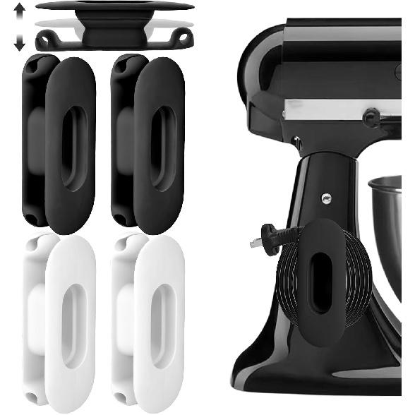 Large Capacity Cord Organizer for Appliances,4 Pack Upgraded Adjustable Kitchen Appliance Cord Holder Wraps Keeper Stick on Mixer,Coffee
